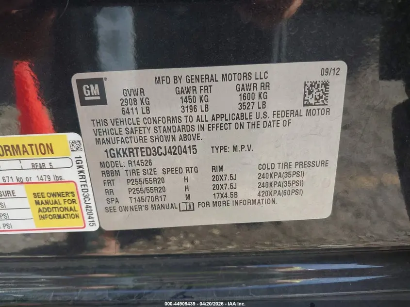 2012 GMC ACADIA DENALI