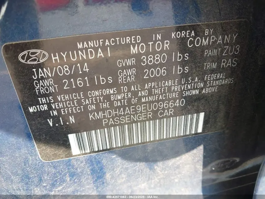 2014 HYUNDAI ELANTRA SE