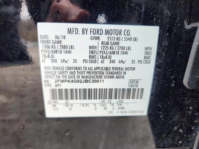 2018 FORD EDGE SE  