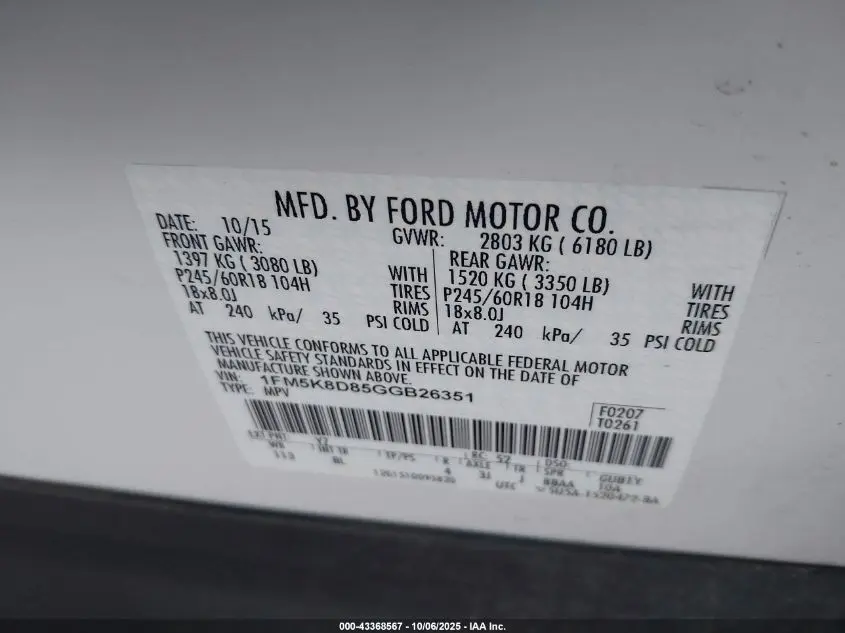 2016 FORD EXPLORER XLT