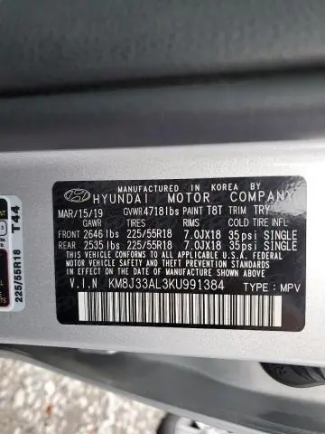 2019 HYUNDAI TUCSON LIMITED  