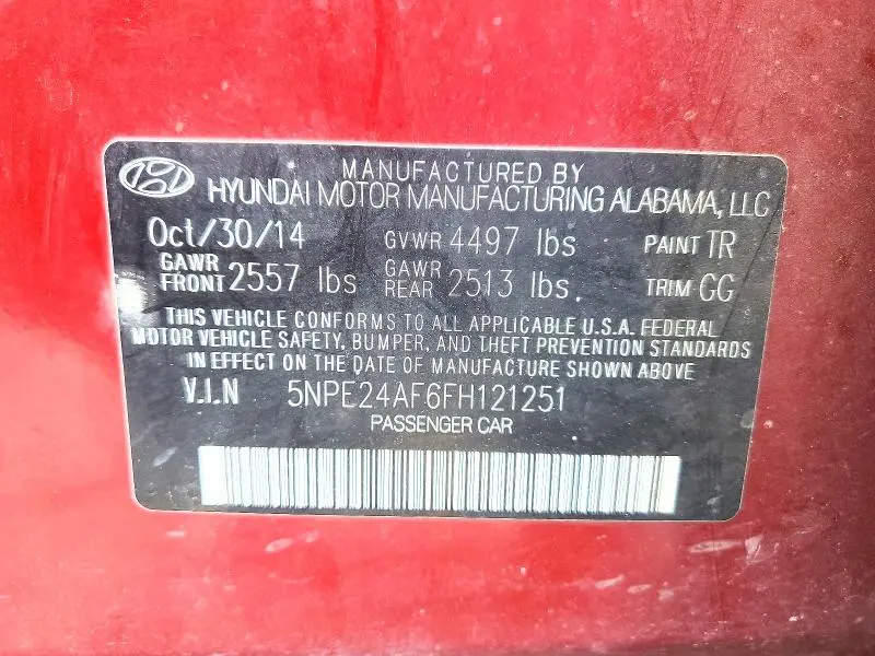 2015 HYUNDAI SONATA SE  