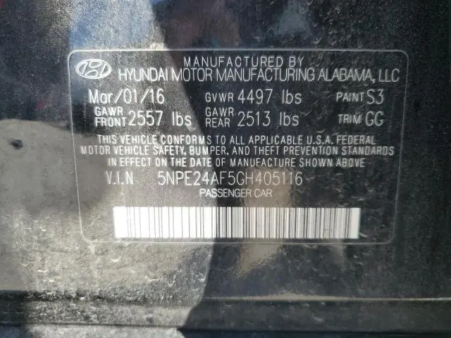 2016 HYUNDAI SONATA SE  