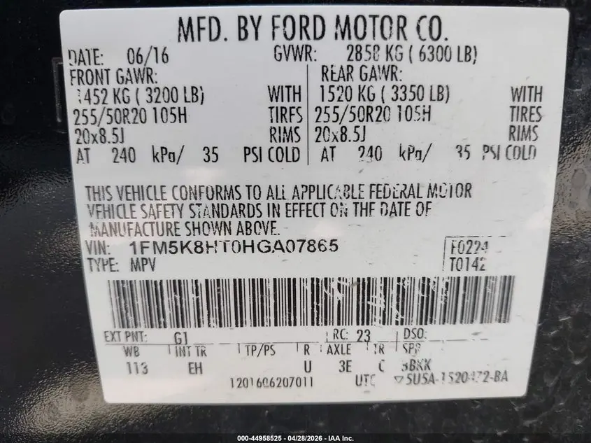 2017 FORD EXPLORER PLATINUM