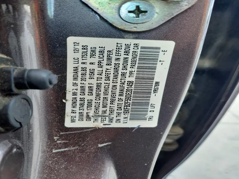 2013 HONDA CIVIC LX  