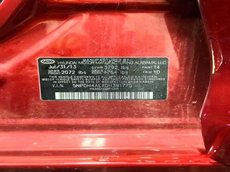 2013 HYUNDAI ELANTRA GLS  