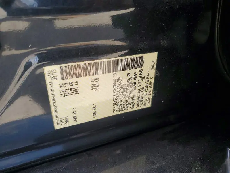 2016 NISSAN MAXIMA PLATINUM  