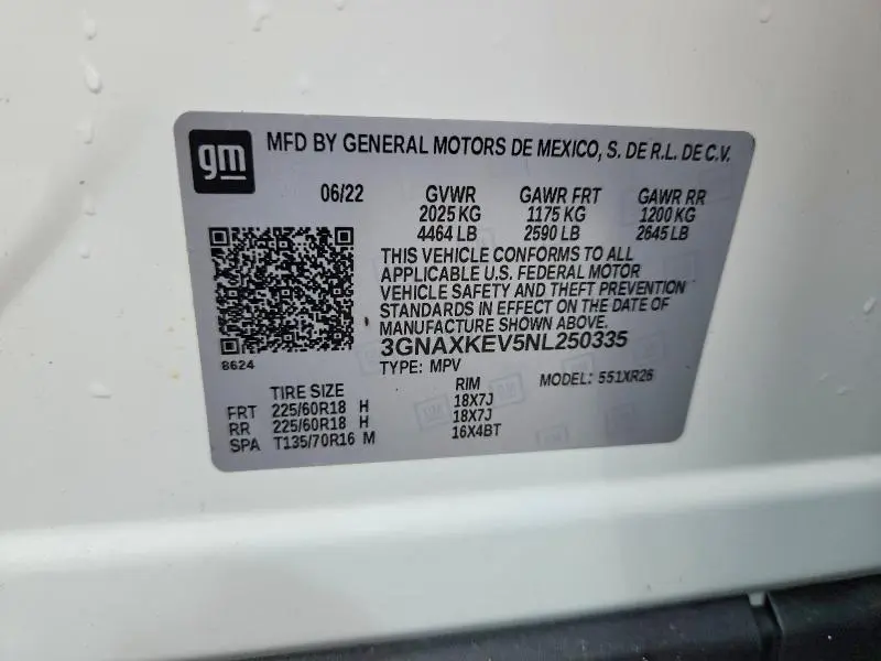 2022 CHEVROLET EQUINOX LT  