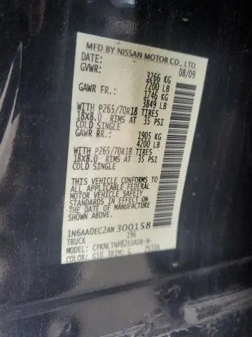 2010 NISSAN TITAN XE  