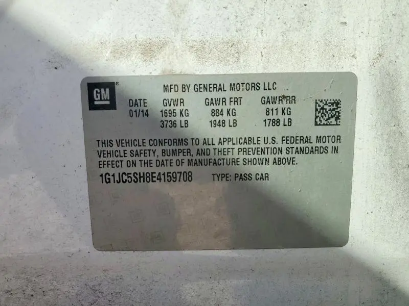 2014 CHEVROLET SONIC LT  