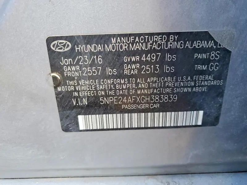 2016 HYUNDAI SONATA SE  