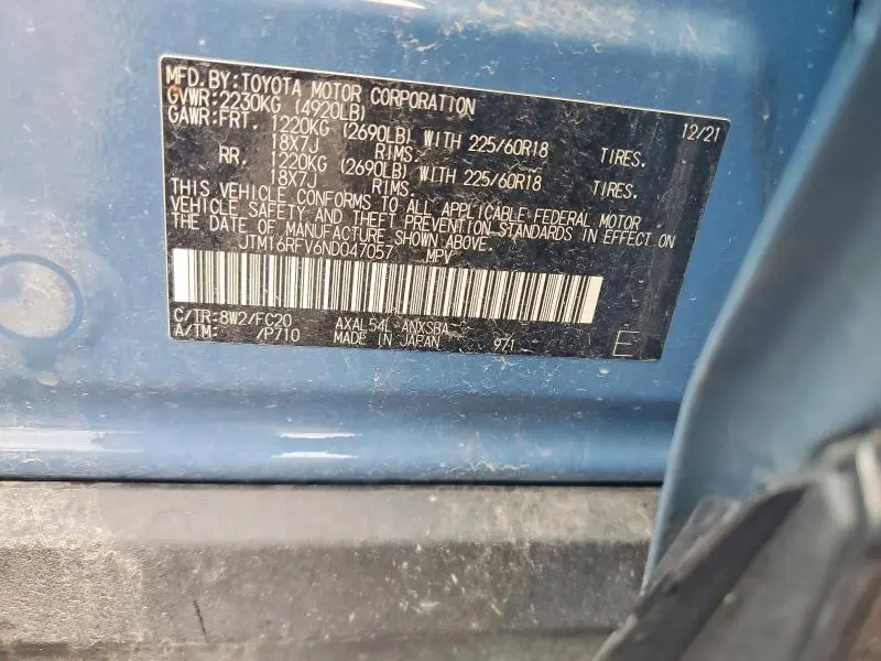 2022 TOYOTA RAV4 SE  
