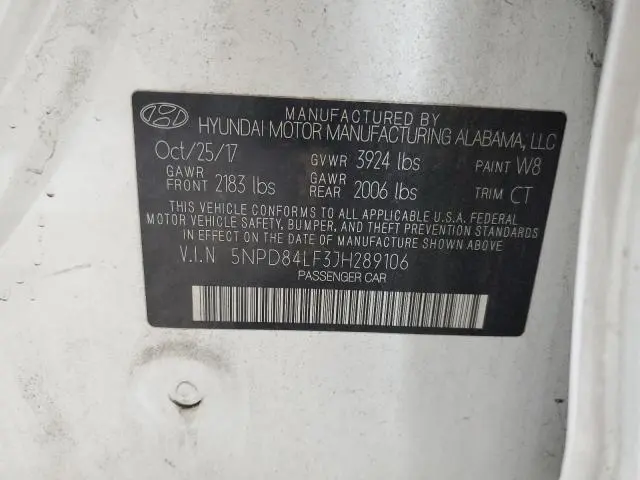 2018 HYUNDAI ELANTRA SEL  