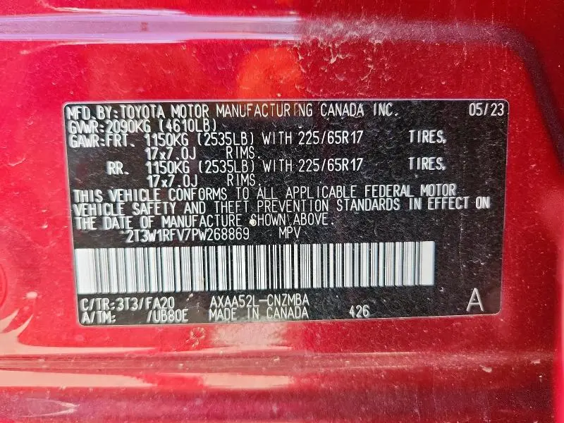 2023 TOYOTA RAV4 XLE  
