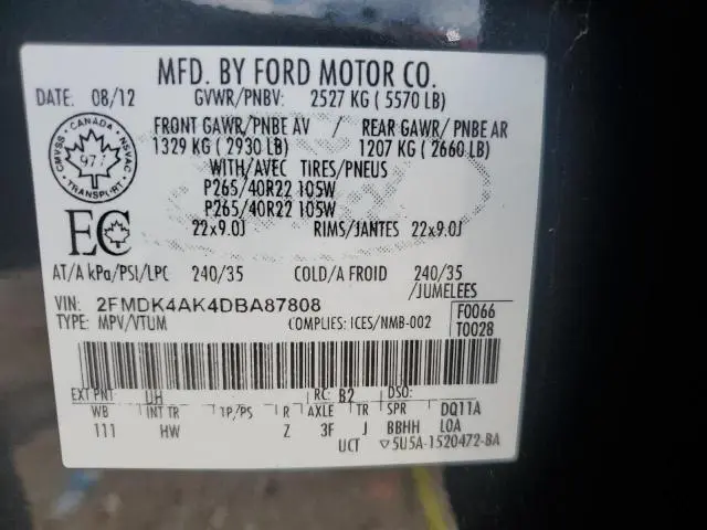 2013 FORD EDGE SPORT  