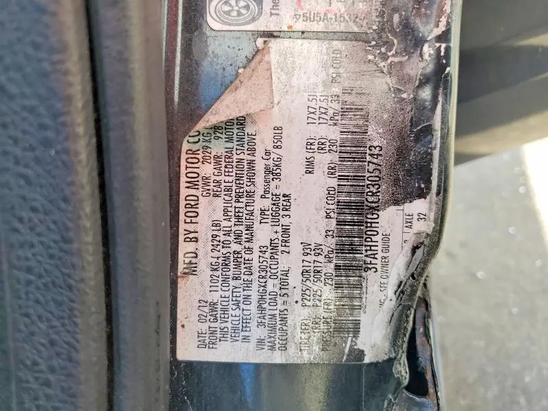 2012 FORD FUSION SE  