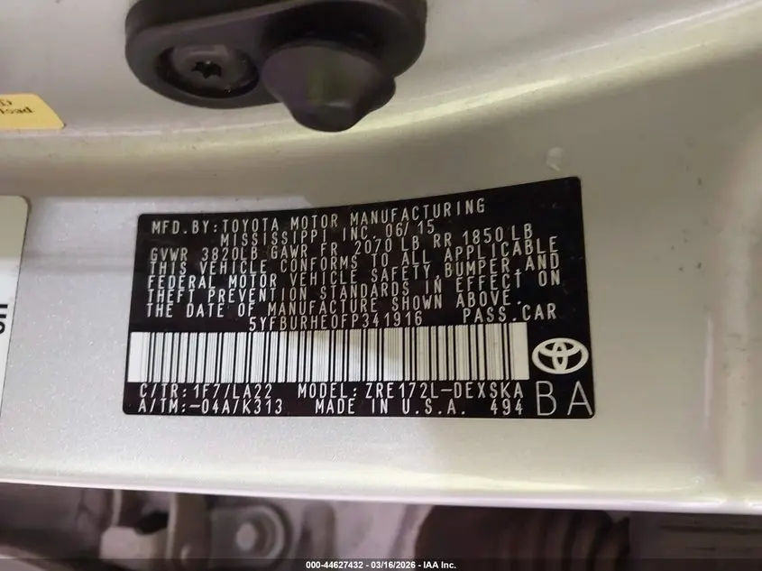 2015 TOYOTA COROLLA S PREMIUM