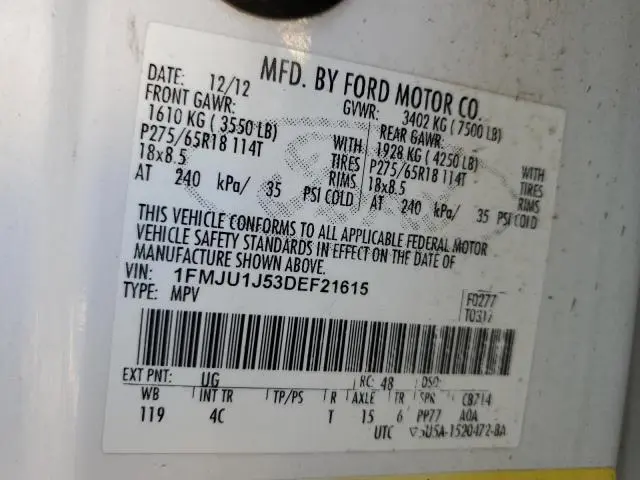 2013 FORD EXPEDITION XLT  