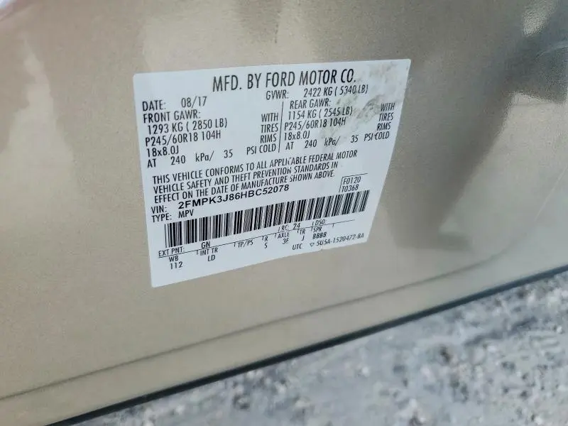 2017 FORD EDGE SEL  