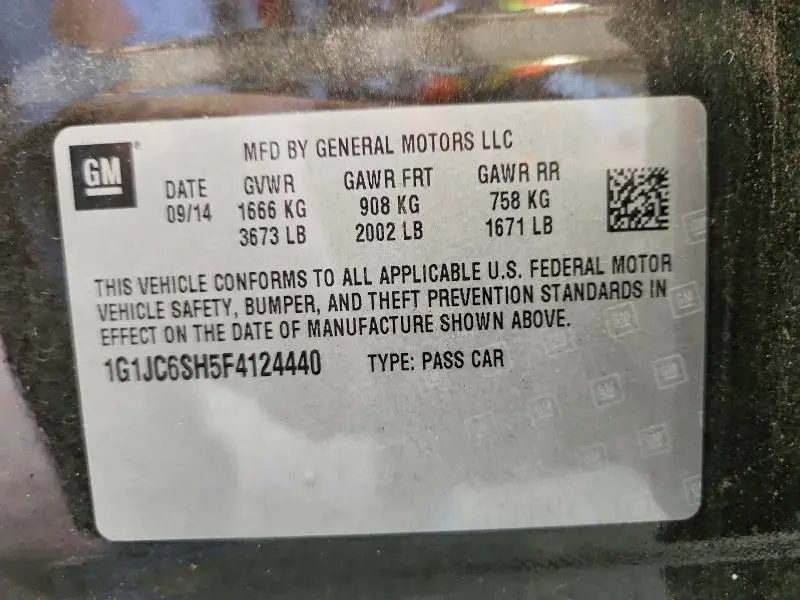 2015 CHEVROLET SONIC LT  