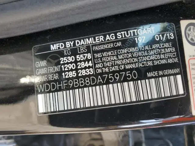 2013 MERCEDES-BENZ E 550 4MATIC  