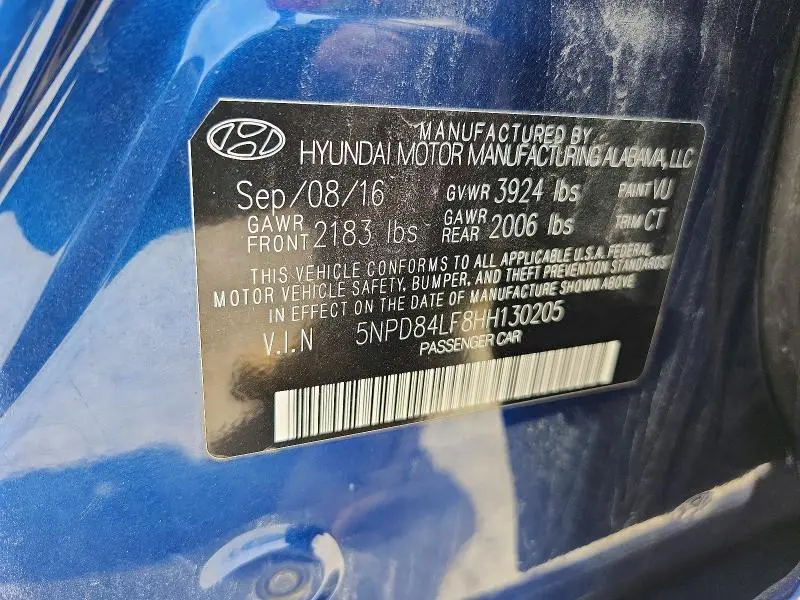 2017 HYUNDAI ELANTRA LIMITED  