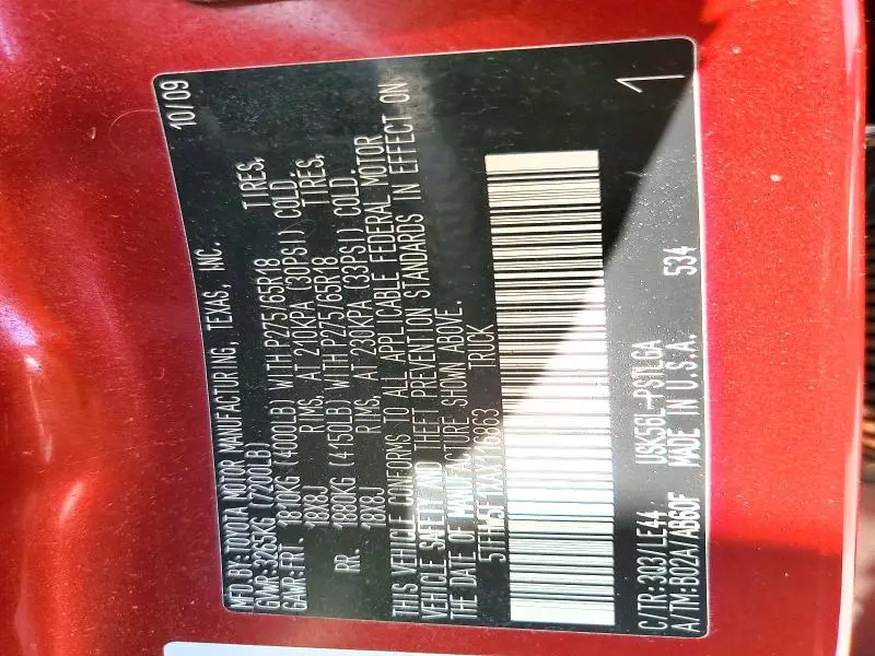 2010 TOYOTA TUNDRA LIMITED  