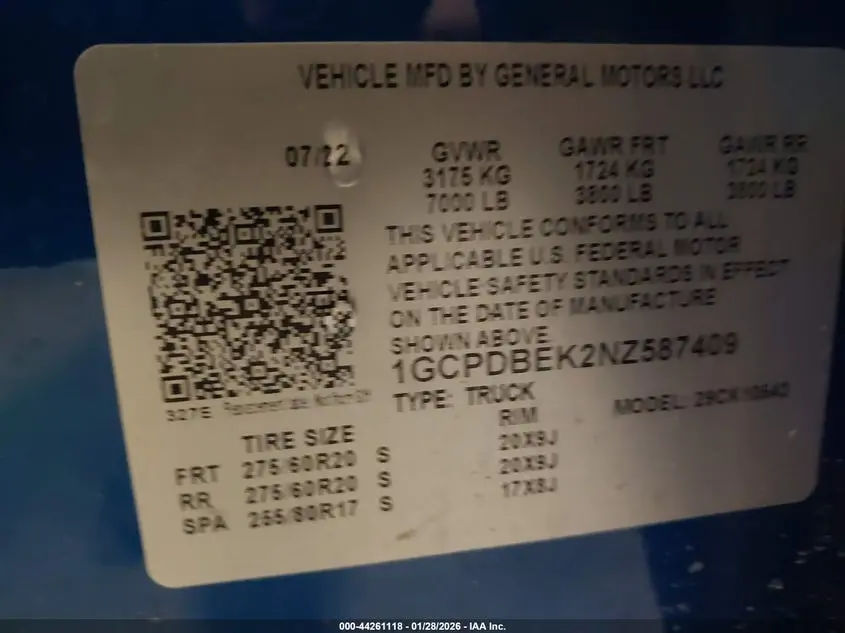 2022 CHEVROLET SILVERADO 1500 4WD  SHORT BED CUSTOM