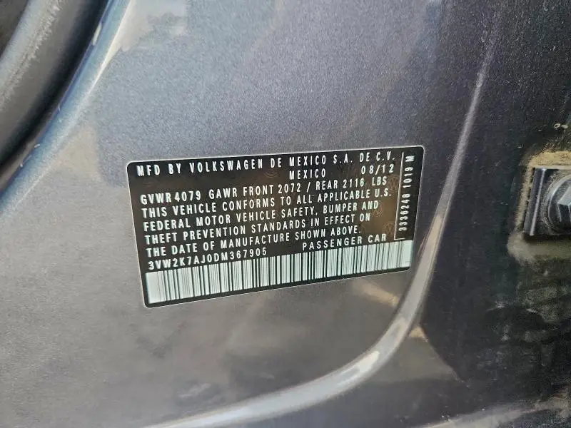 2013 VOLKSWAGEN JETTA BASE  