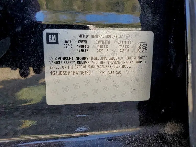 2017 CHEVROLET SONIC LT  