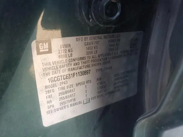 2015 CHEVROLET COLORADO Z71  