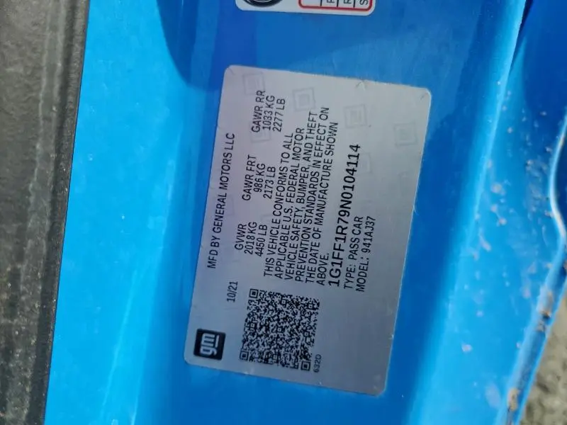 2022 CHEVROLET CAMARO LT1  