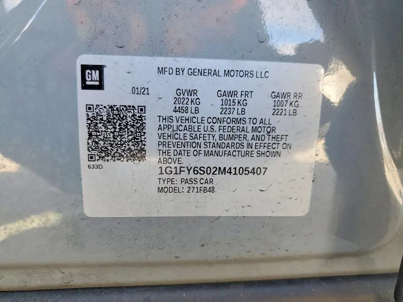 2021 CHEVROLET BOLT EV LT  
