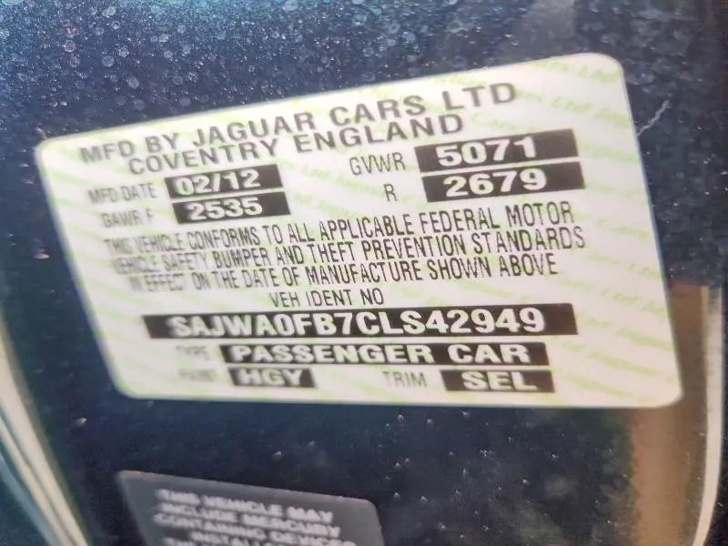 2012 JAGUAR XF   