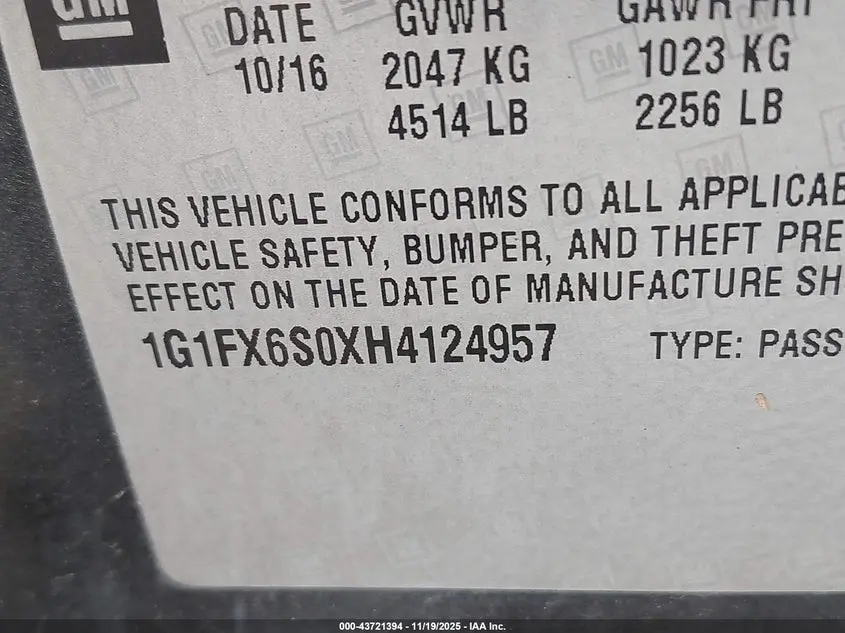 2017 CHEVROLET BOLT EV PREMIER