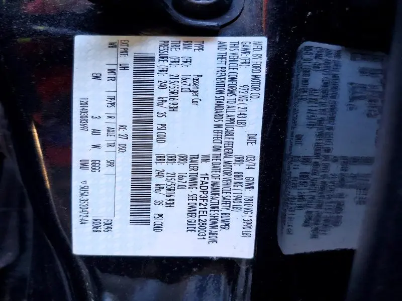 2014 FORD FOCUS SE  