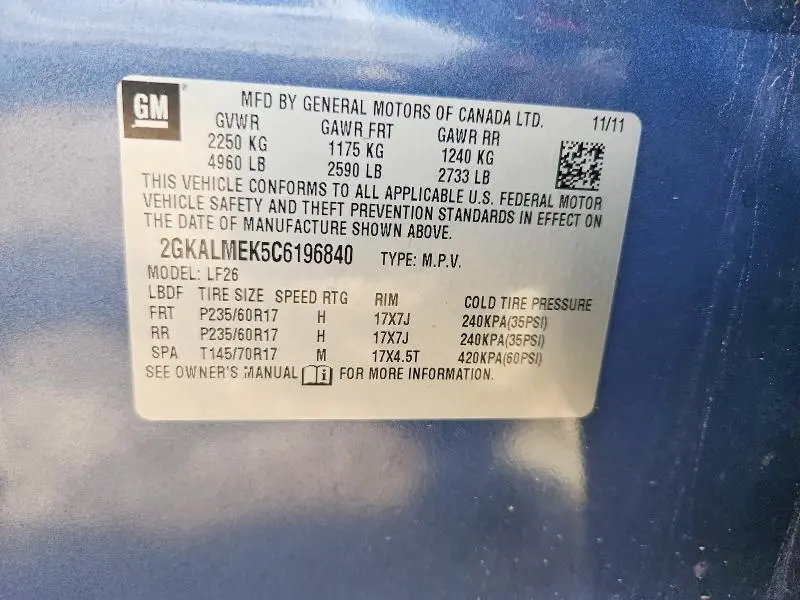 2012 GMC TERRAIN SLE  