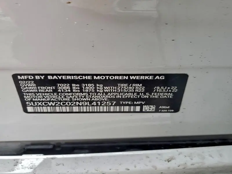 2022 BMW X7 XDRIVE40I  