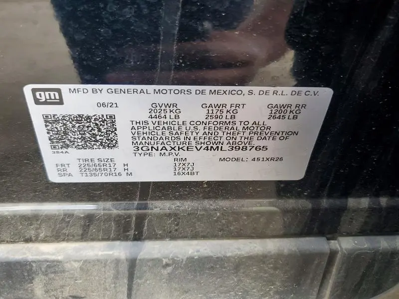 2021 CHEVROLET EQUINOX LT  