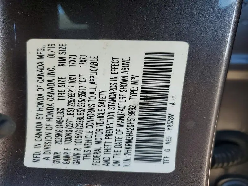 2016 HONDA CR-V SE  