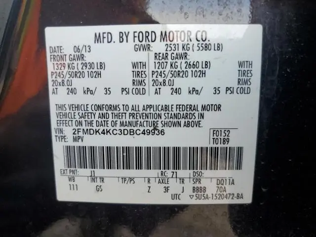 2013 FORD EDGE LIMITED  