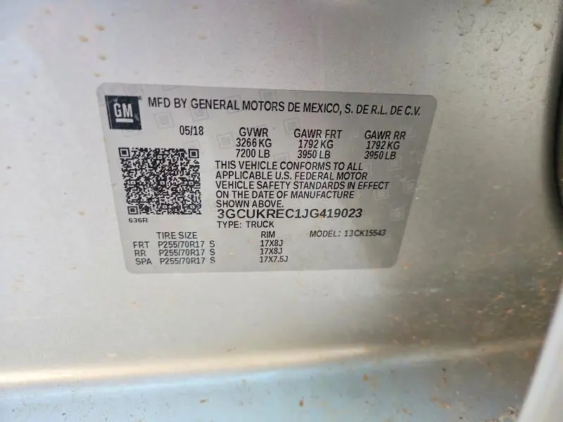 2018 CHEVROLET SILVERADO K1500 LT  