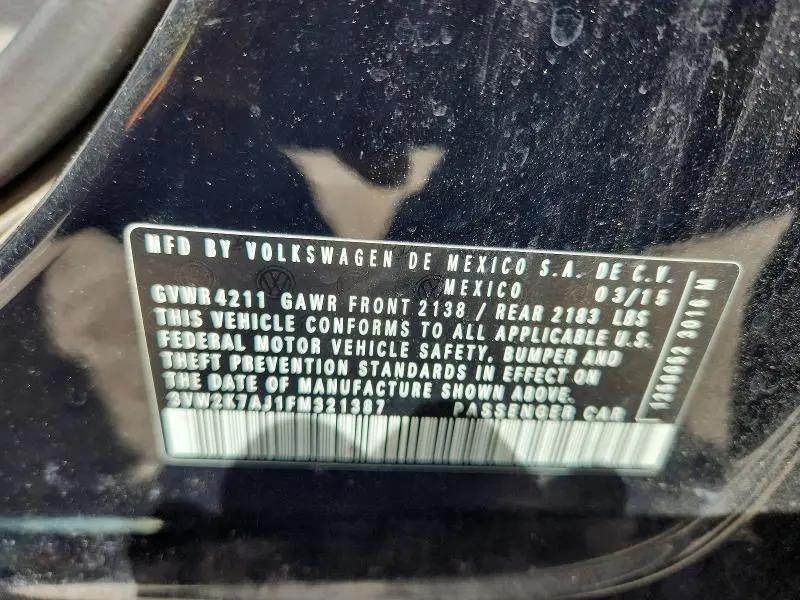 2015 VOLKSWAGEN JETTA BASE  