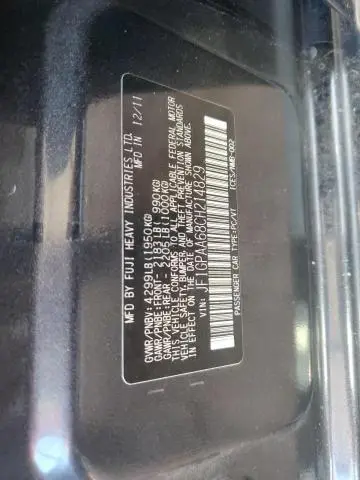 2012 SUBARU IMPREZA   