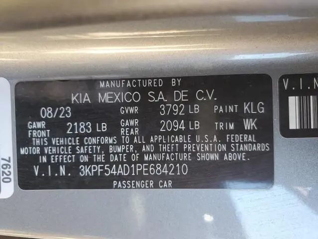 2023 KIA FORTE GT LINE  