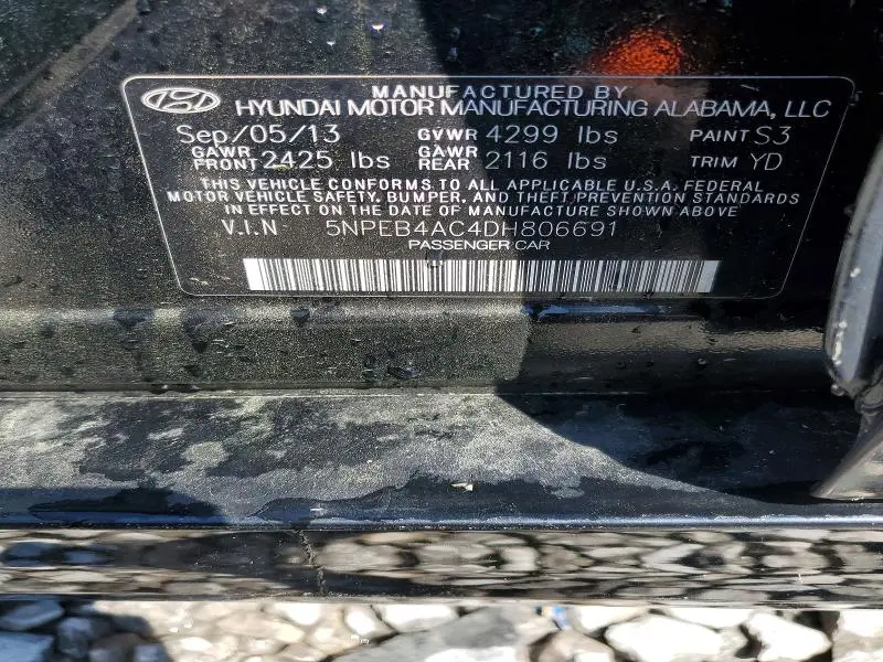 2013 HYUNDAI SONATA GLS  