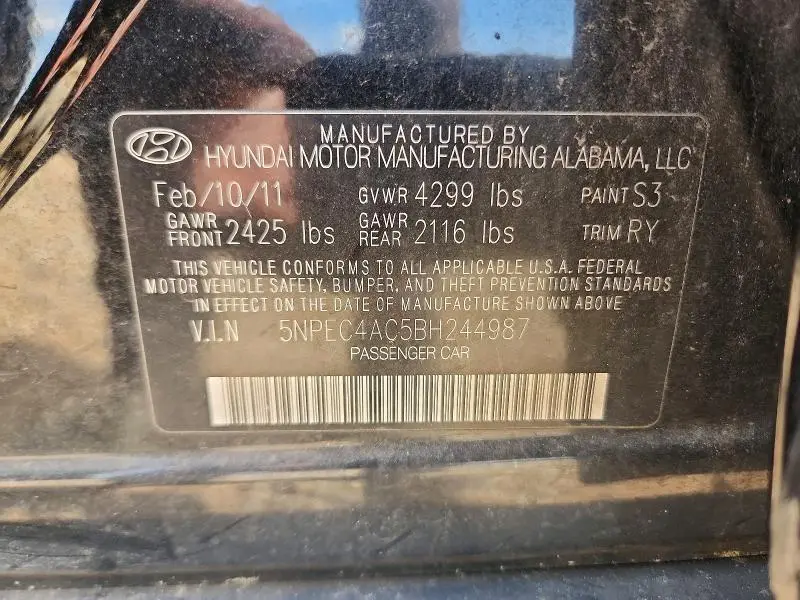 2011 HYUNDAI SONATA LIMITED  