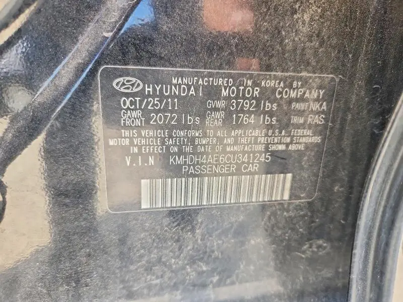 2012 HYUNDAI ELANTRA GLS  