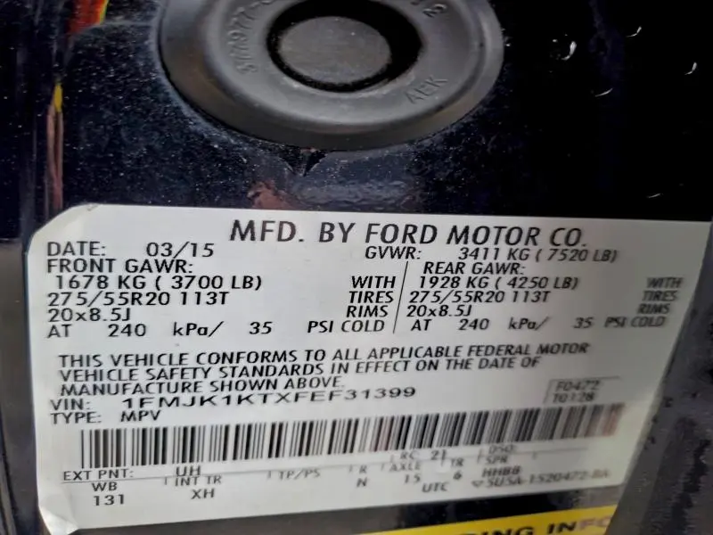 2015 FORD EXPEDITION EL LIMITED  