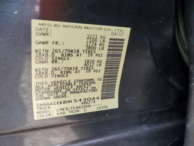 2017 NISSAN TITAN S  